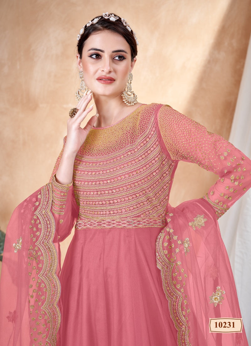 Pink Embroidered Anarkali Suit-2
