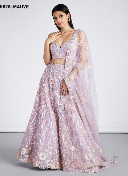 Pink Wedding Designer Lehenga Choli With Heavy Embroidery Work