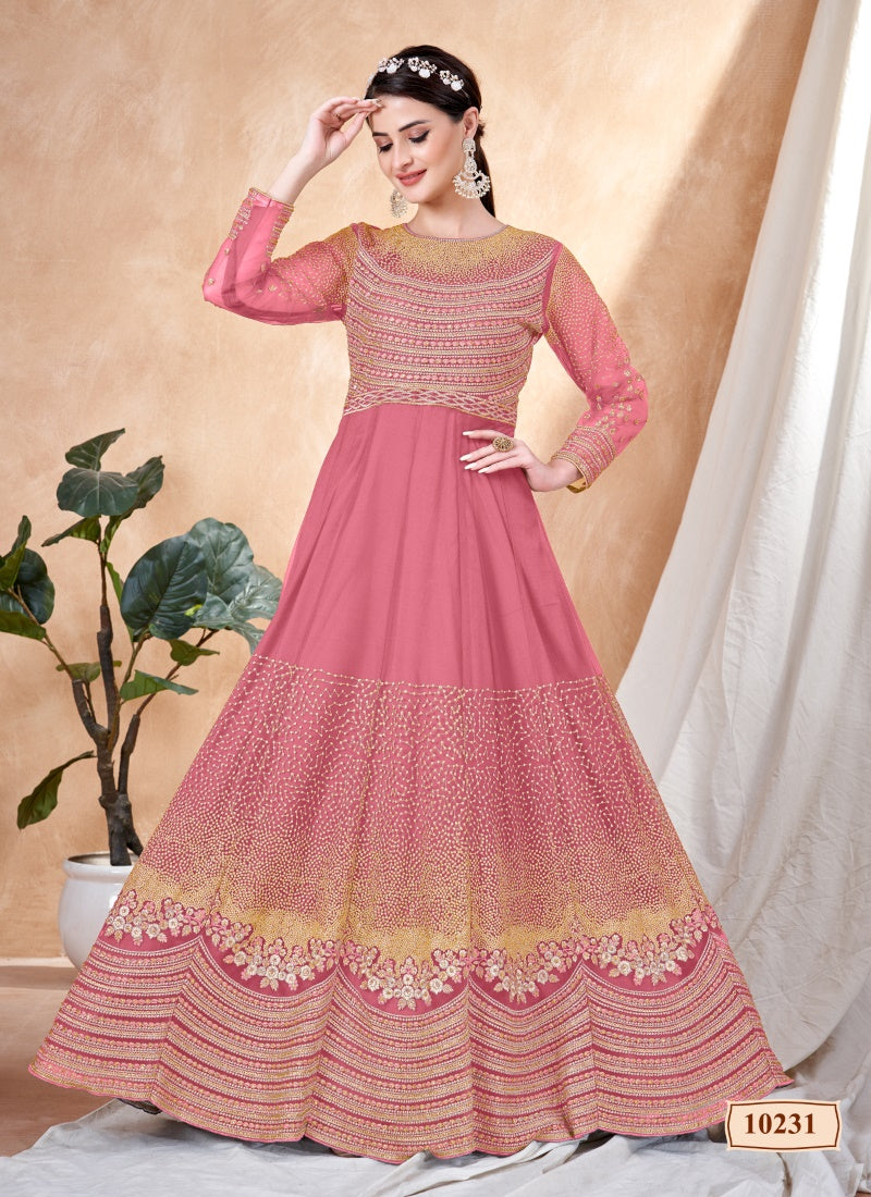 Pink Embroidered Anarkali Suit-2
