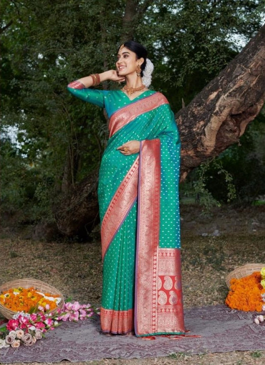 Green Banarasi Silk Saree
