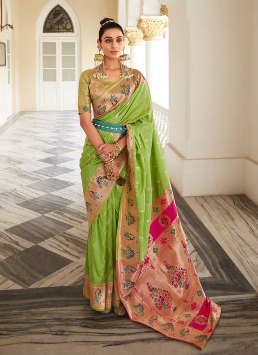 Green Silk Paithani Saree