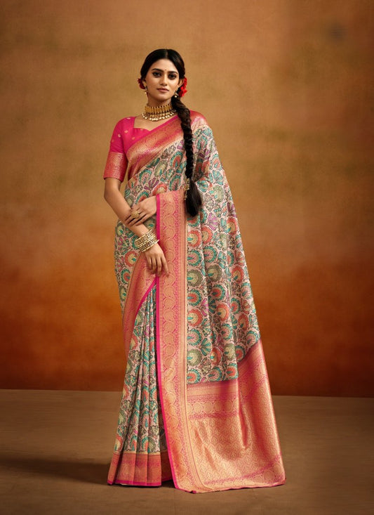 Light Pink Pure Banarasi Silk Saree