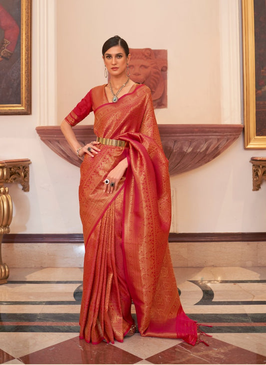 Red Silk Handloom Saree