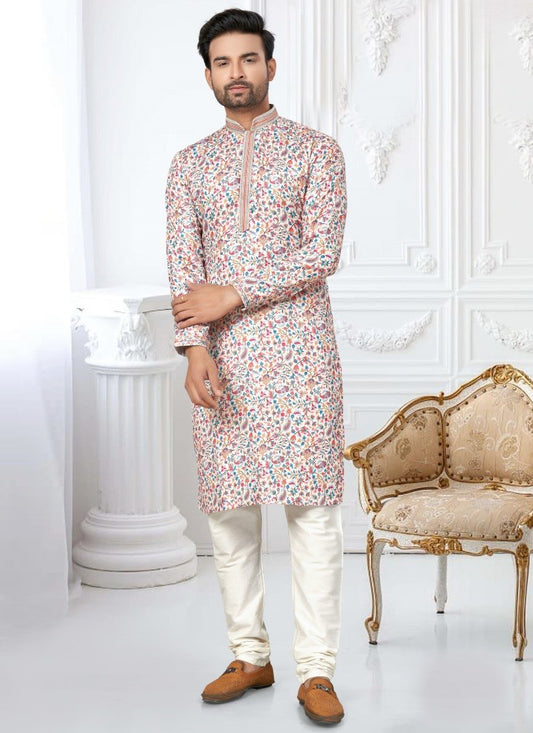 Multi Color Cotton Digital Print Kurta Pajama