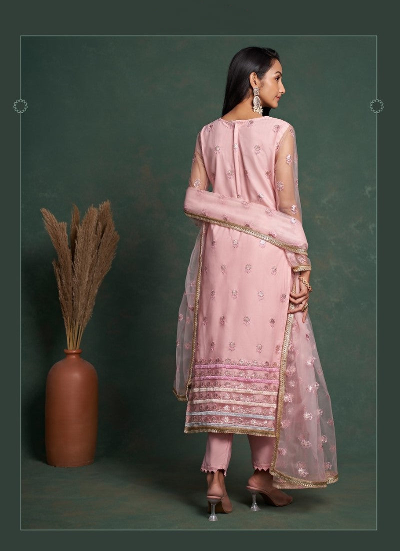 Pink Pant Style Straight Salwar Suit