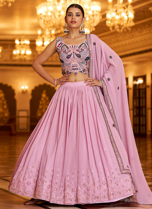 Pink Party Wear Designer Lehenga Choli