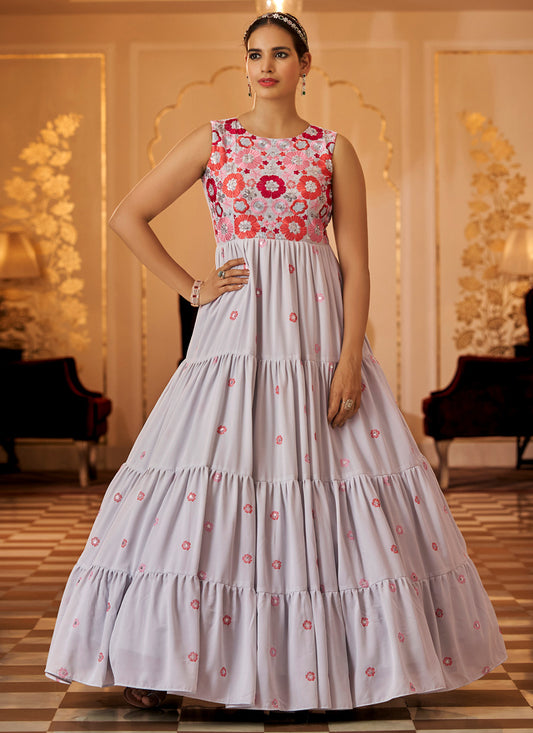 Light Pink Indo-Western Anarkali Gown