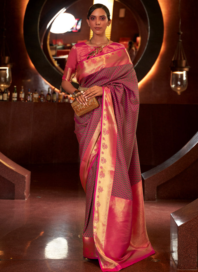 Magenta Silk Handwoven Saree