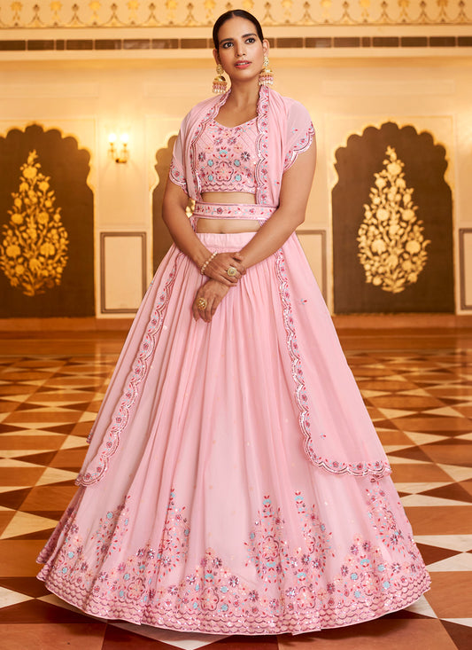 Pink Party Wear Designer Lehenga Choli