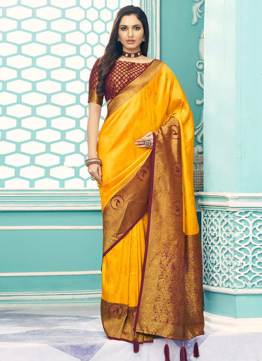 Yellow Silk Pattu Saree